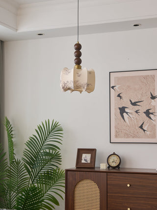 Avshaara Suspension en Tissu Vintage et Bois