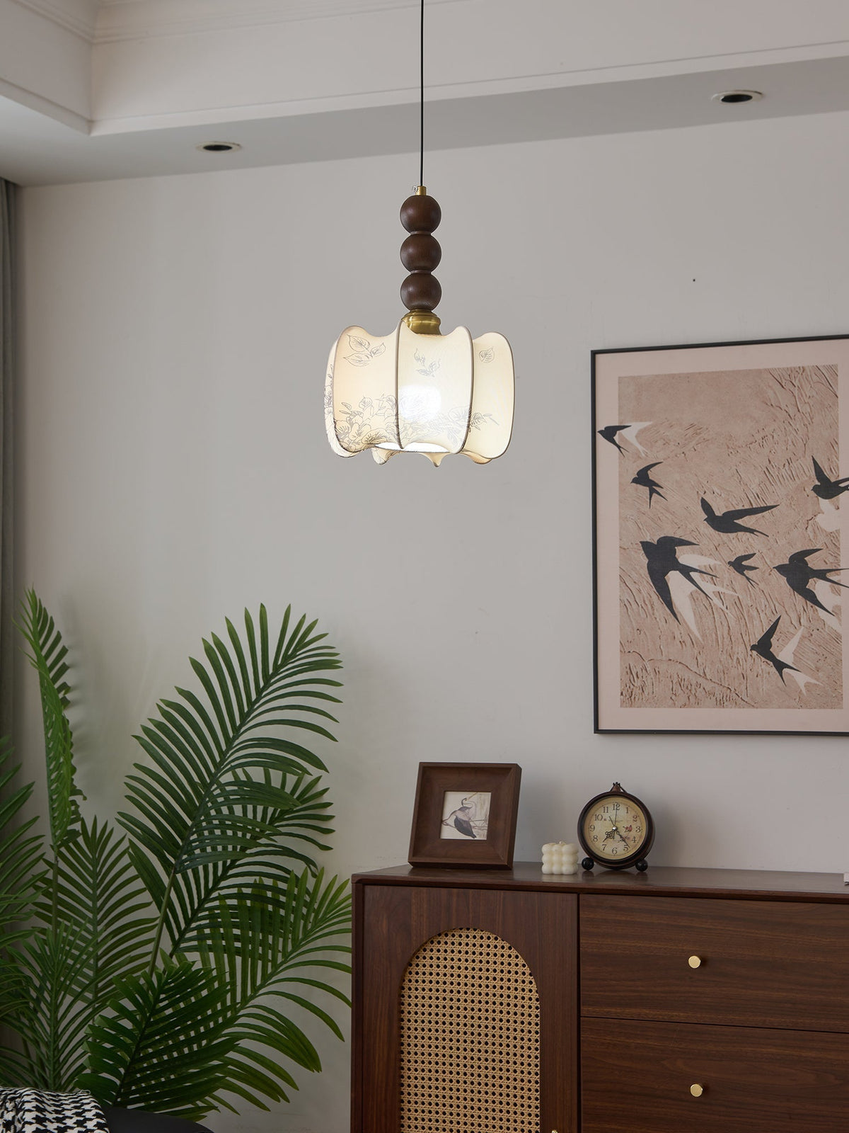 Kelloris Suspension en Tissu Vintage et Bois