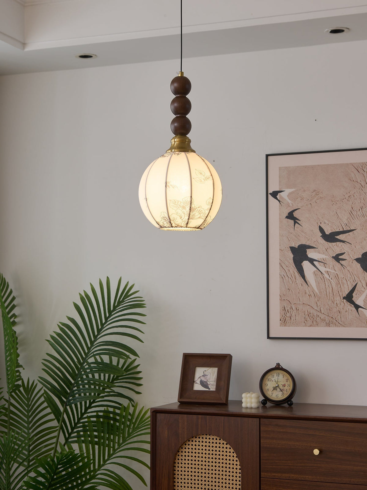 Kelloris Suspension en Tissu Vintage et Bois
