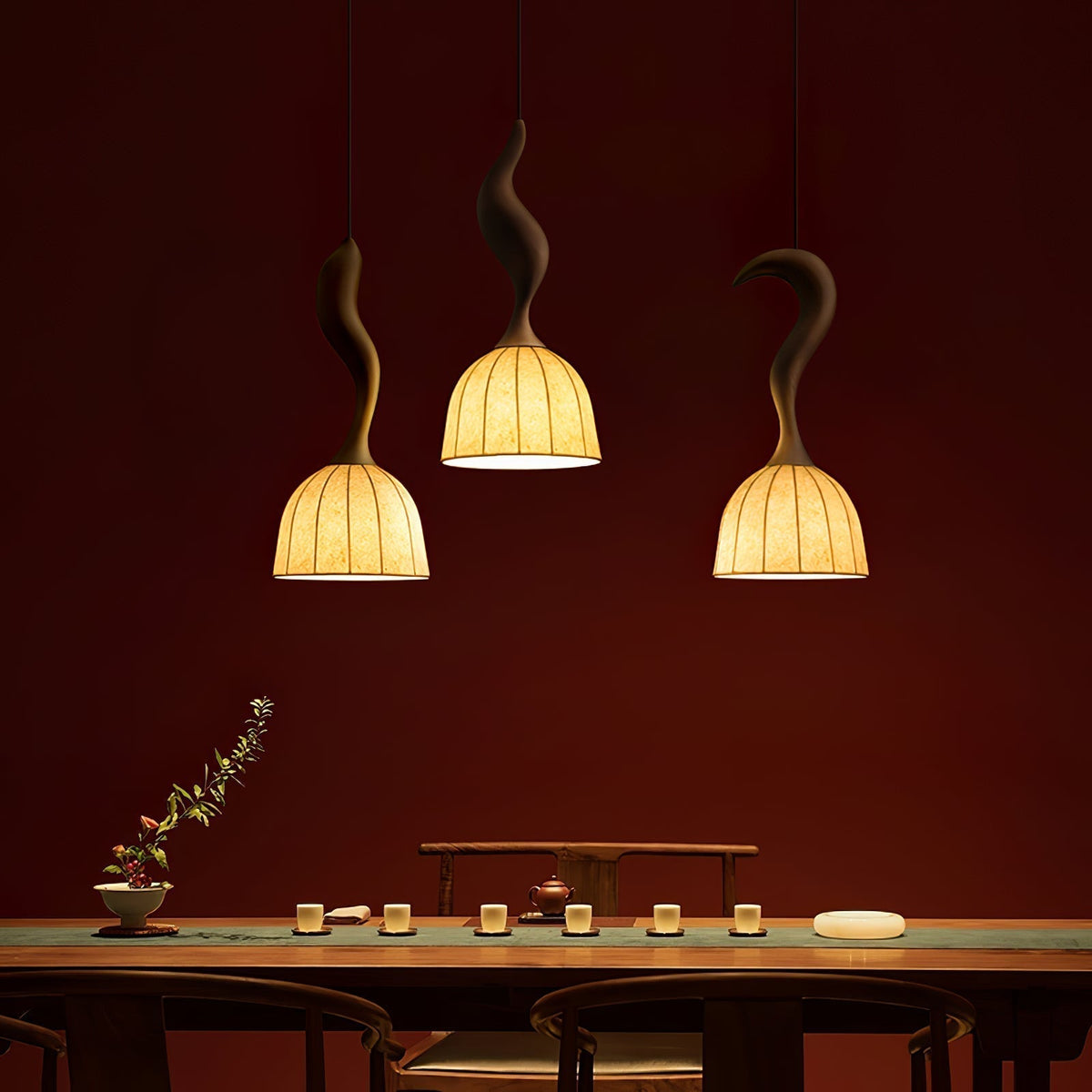 Colire Créativité Tordu Bois Suspension Lumière