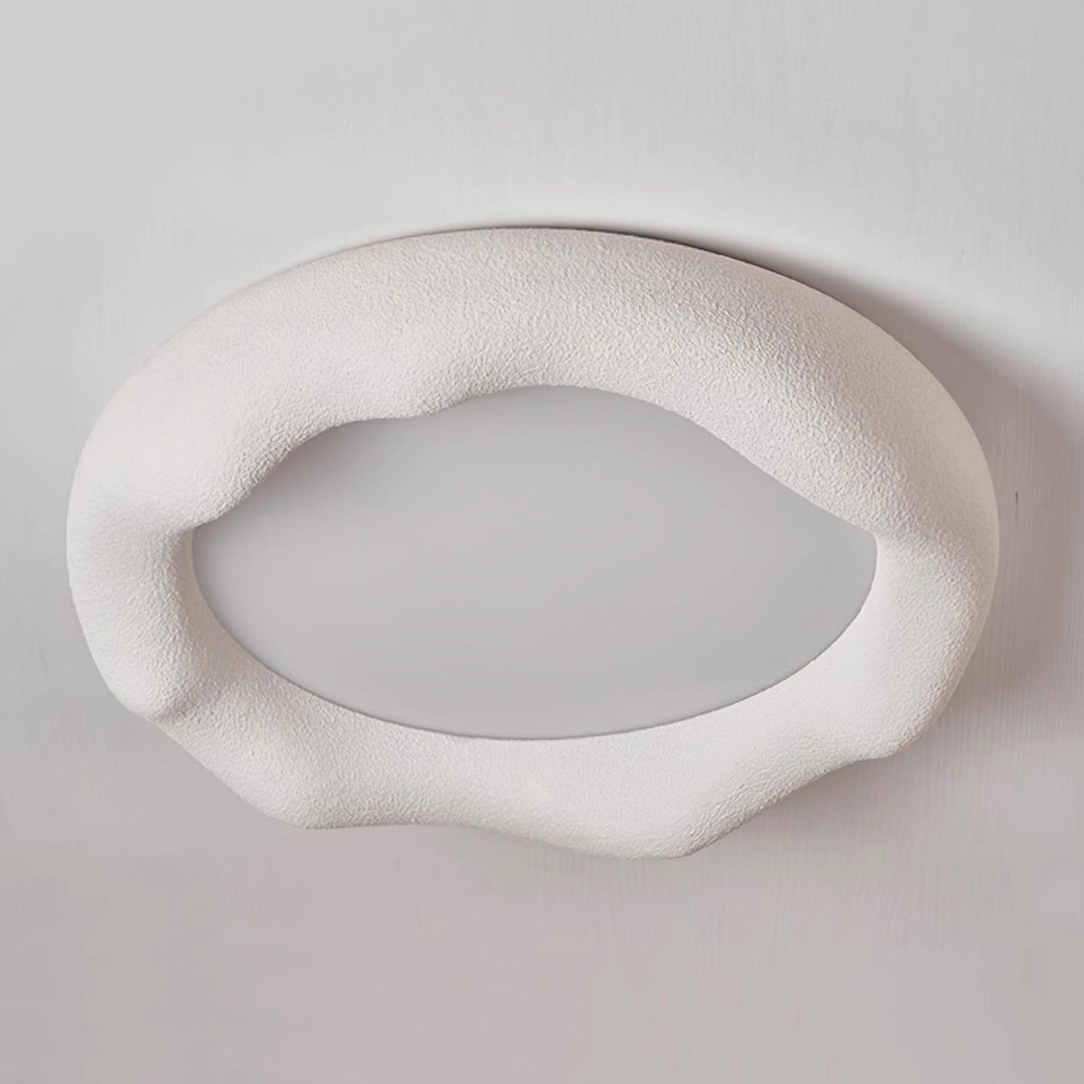 Ceiling Light Organic Resin and Fiberglass Fixture in Beige-Neutral Decor