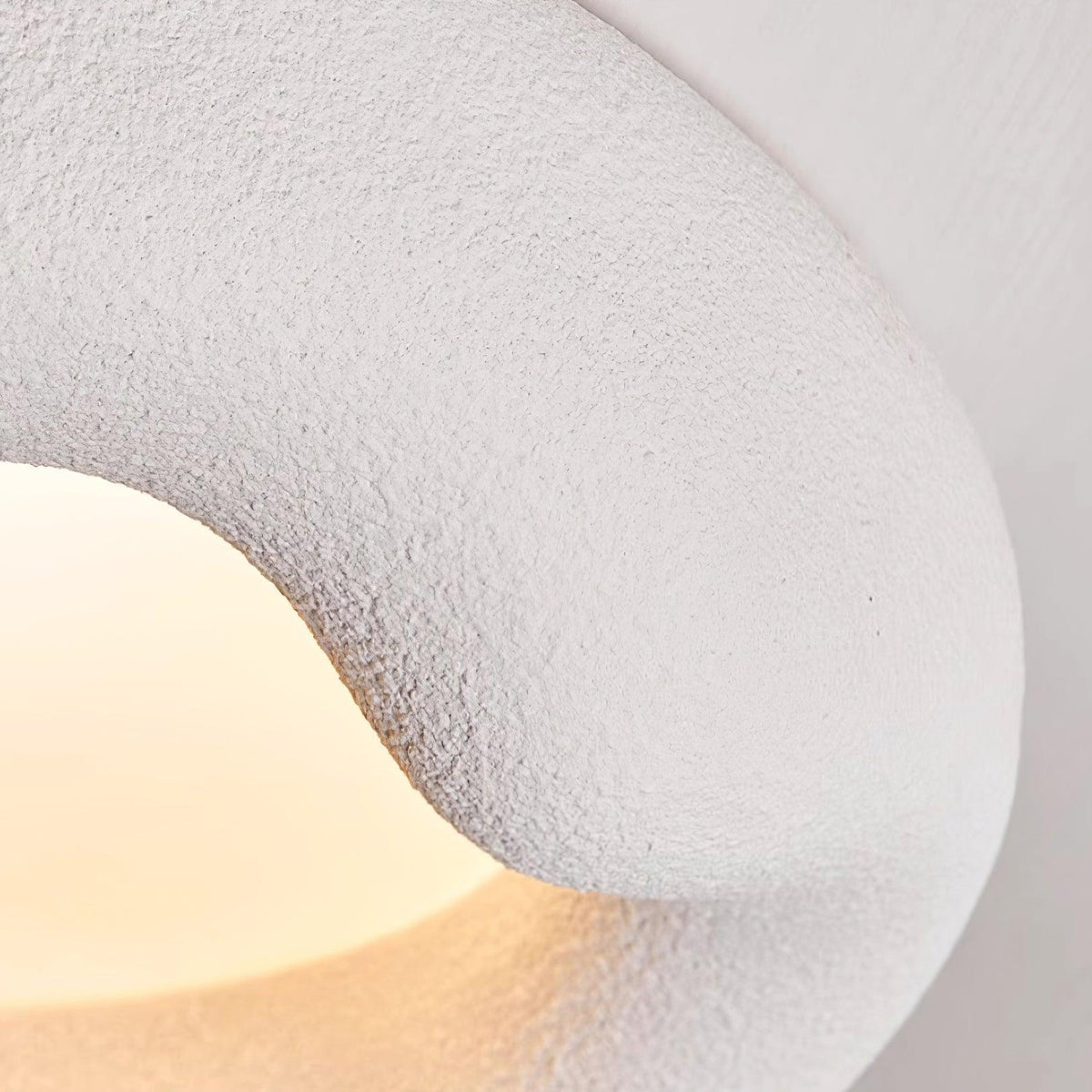 Ceiling Light Organic Resin and Fiberglass Fixture in Beige-Neutral Decor