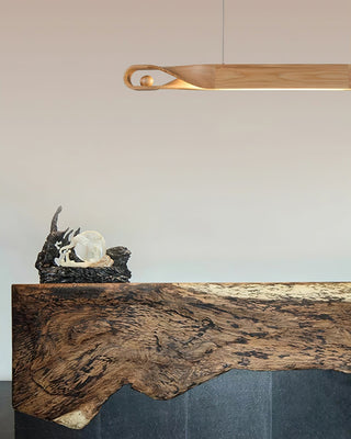 Lustra Suspension en Bois Incurvé Minimaliste