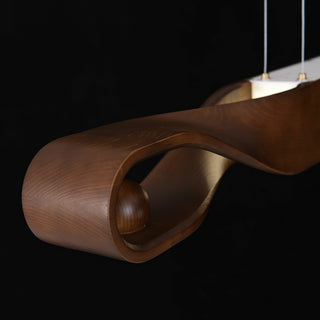 Lustra Suspension en Bois Incurvé Minimaliste