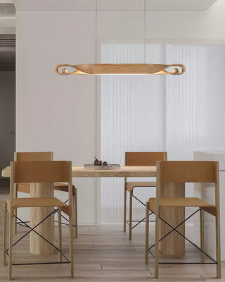 Lustra Suspension en Bois Incurvé Minimaliste