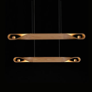 Lustra Suspension en Bois Incurvé Minimaliste
