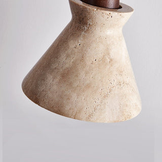 Ember Travertine Cone Pendant Lamp-Neutral Decor