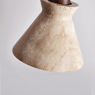 Ember Travertine Cone Pendant Lamp-Neutral Decor