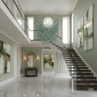 Emerald Rainfall Crystal Customize Chandelier-Neutral Decor