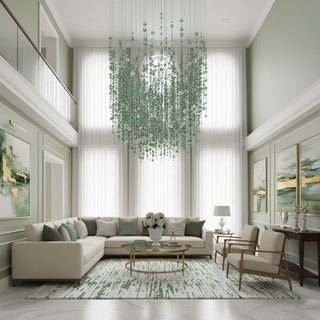 Emerald Rainfall Crystal Customize Chandelier-Neutral Decor