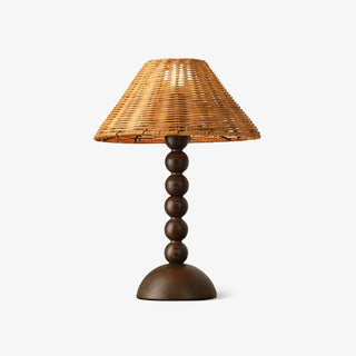 Auroran Lampe de Table en Bois Et Rotin