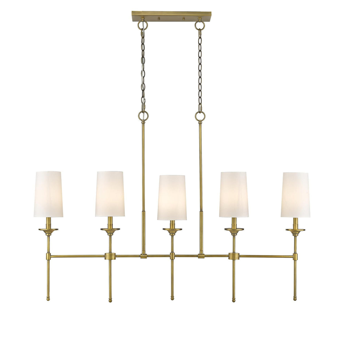 Verinyra Lustre Linéaire Laiton Tissu Vintage Industriel