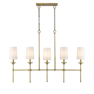 Verinyra Lustre Linéaire Laiton Tissu Vintage Industriel