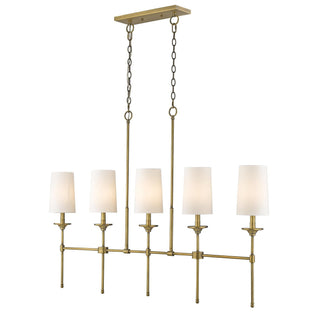 Verinyra Lustre Linéaire Laiton Tissu Vintage Industriel