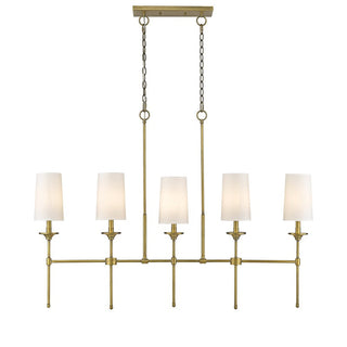 Verinyra Lustre Linéaire Laiton Tissu Vintage Industriel