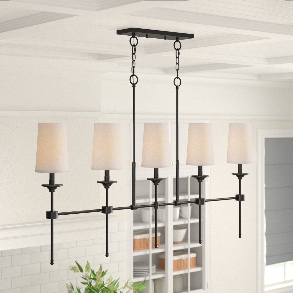 Verinyra Lustre Linéaire Laiton Tissu Vintage Industriel