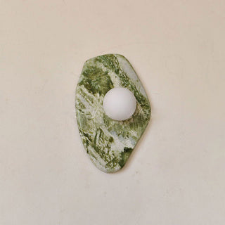 Lustra Applique Murale en Marbre Vert et Verre