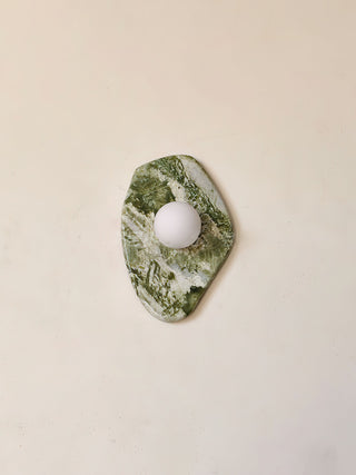 Lustra Applique Murale en Marbre Vert et Verre