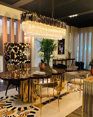 Lustra Lustre Or Cristal Doré