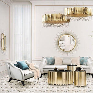 Lustra Lustre Or Cristal Doré