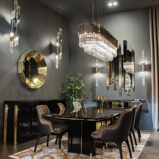 Lustra Lustre Or Cristal Doré