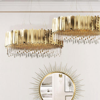 Lustra Lustre Or Cristal Doré