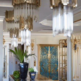 Lustra Lustre Or Cristal Doré