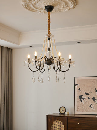 Cisoren Lustre Postmoderne de Luxe en Cristal et Perles