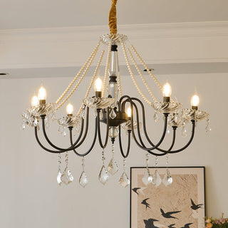Cisoren Lustre Postmoderne de Luxe en Cristal et Perles