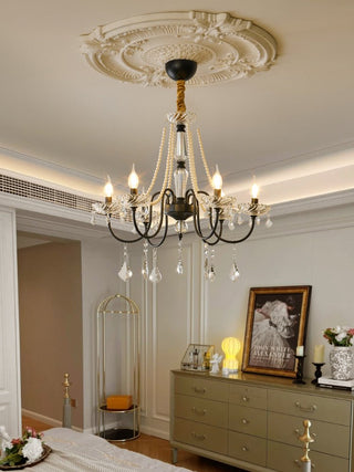 Cisoren Lustre Postmoderne de Luxe en Cristal et Perles