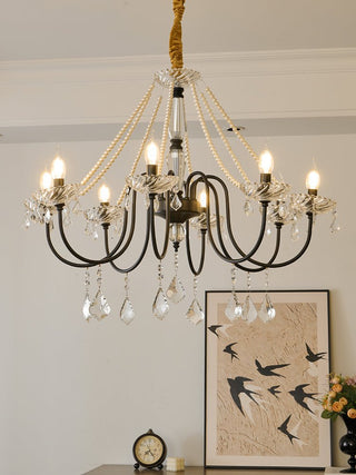 Cisoren Lustre Postmoderne de Luxe en Cristal et Perles
