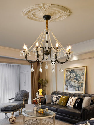 Cisoren Lustre Postmoderne de Luxe en Cristal et Perles