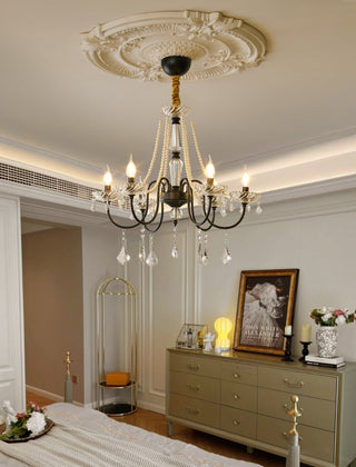 Cisoren Lustre Postmoderne de Luxe en Cristal et Perles