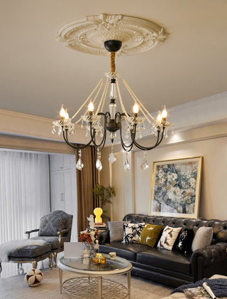 Cisoren Lustre Postmoderne de Luxe en Cristal et Perles