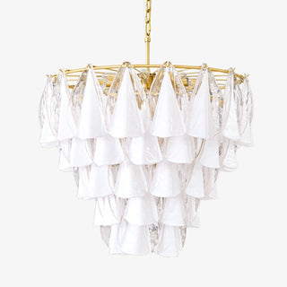 Aurora Lustre Blanc Feuille Verre Superposé Moderne