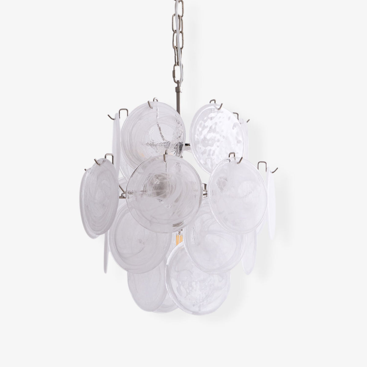Melenna Lustre Abricot Murano Verre Disque Superposé Artistique