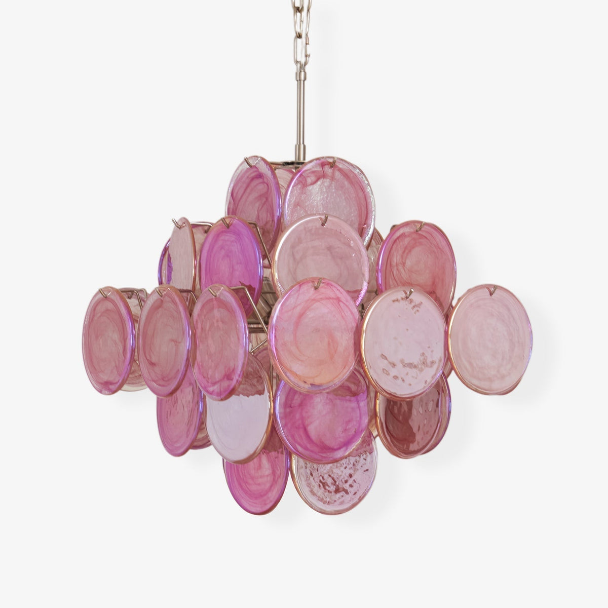 Brinivia Lustre Rose Verre Disque Superposé Romantique