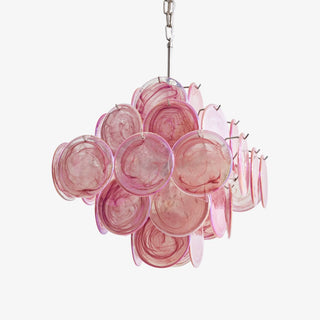 Aurora Lustre Rose Verre Disque Superposé Romantique