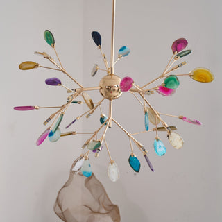 Agate Lustre à Branches Multicolores