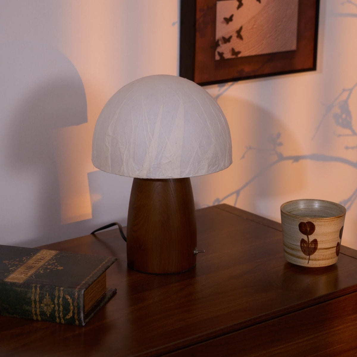 Nimbus Lampe de Table en Bois Et Tissu