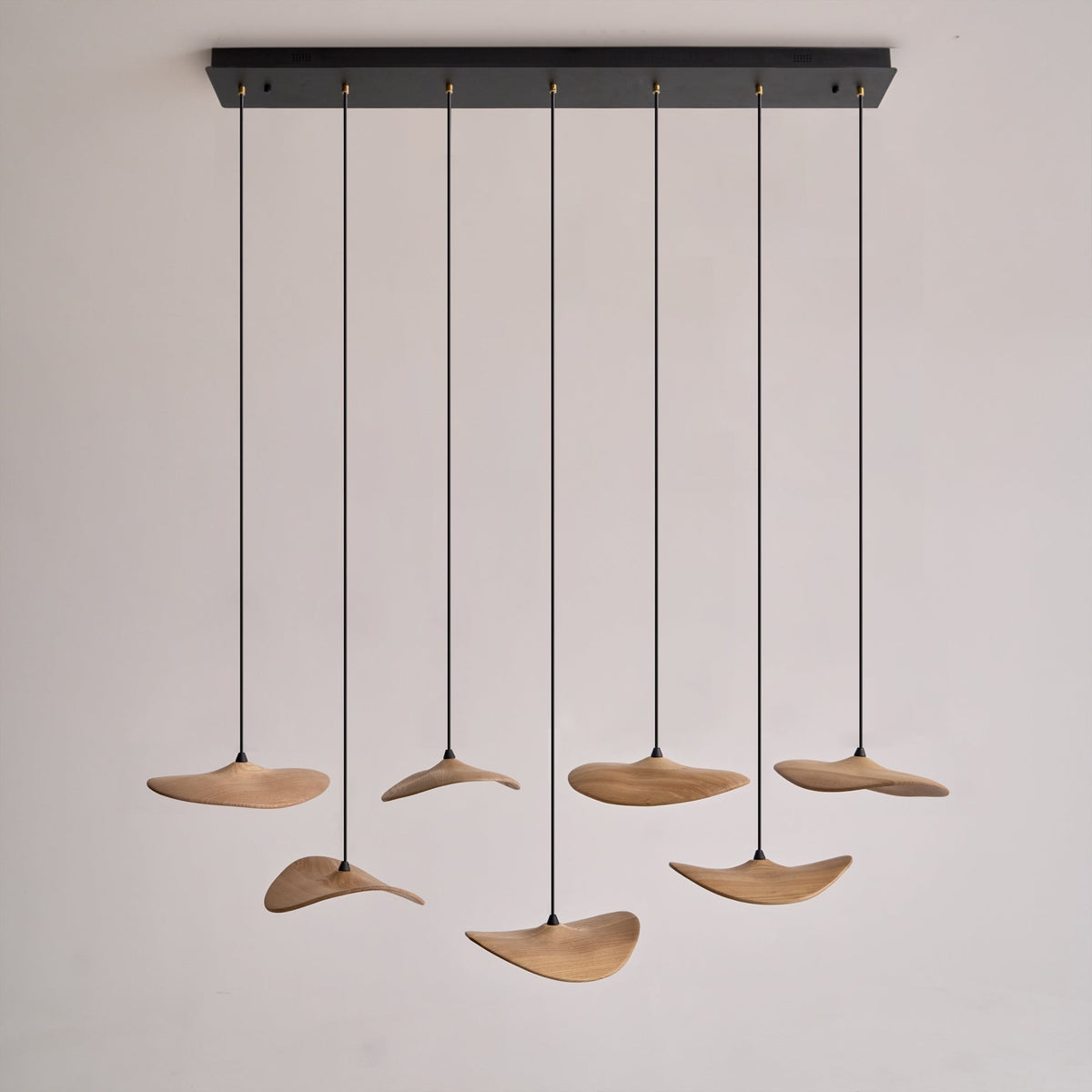 Saluna Lustre Bois Feuille Vide Minimaliste
