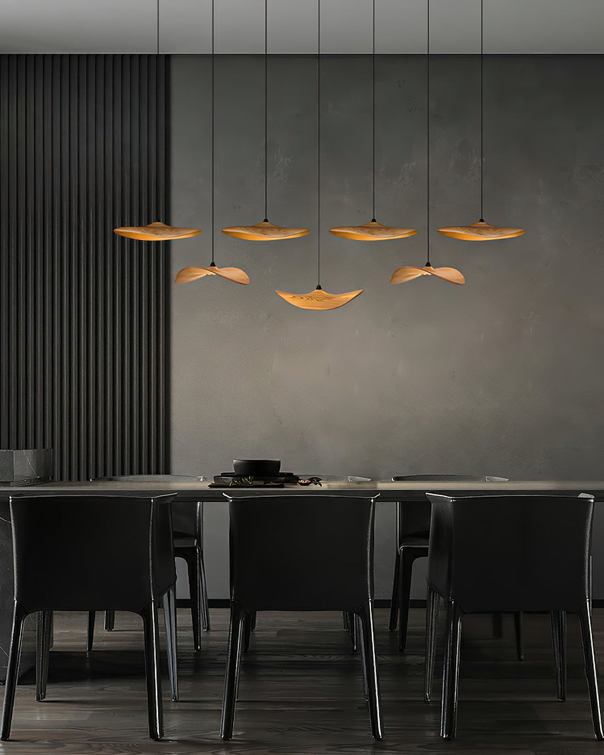 Saluna Lustre Bois Feuille Vide Minimaliste