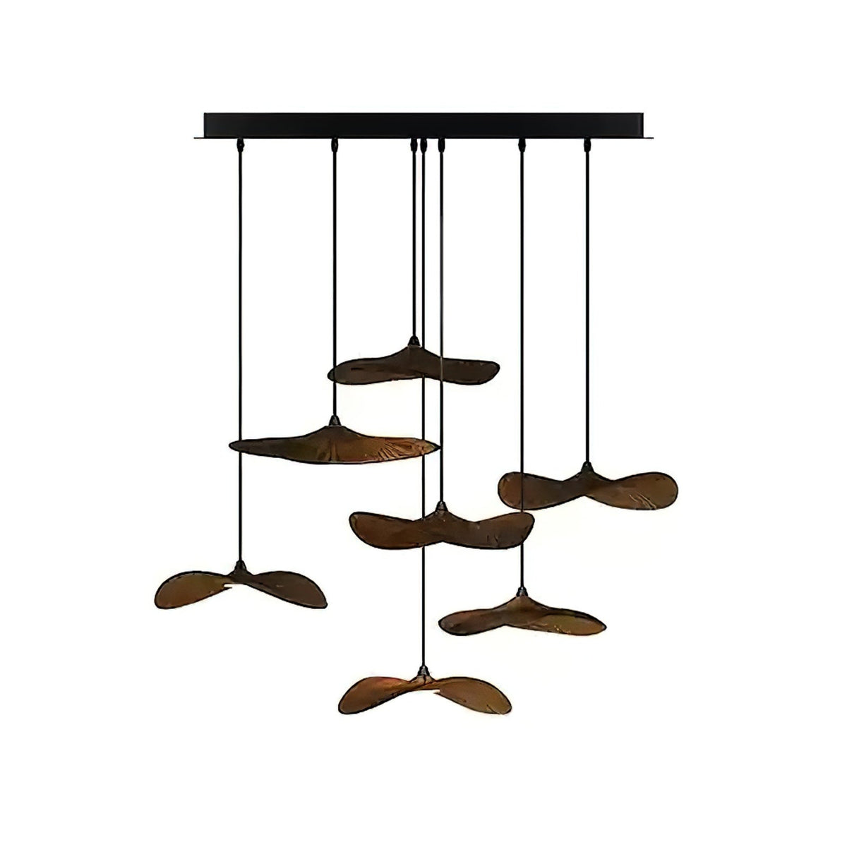 Saluna Lustre Bois Feuille Vide Minimaliste