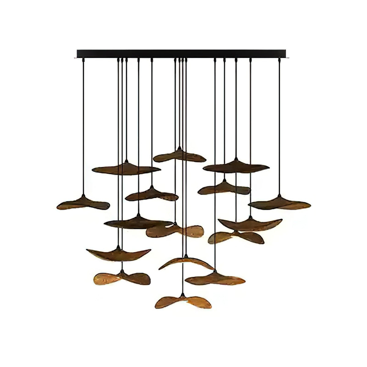 Saluna Lustre Bois Feuille Vide Minimaliste