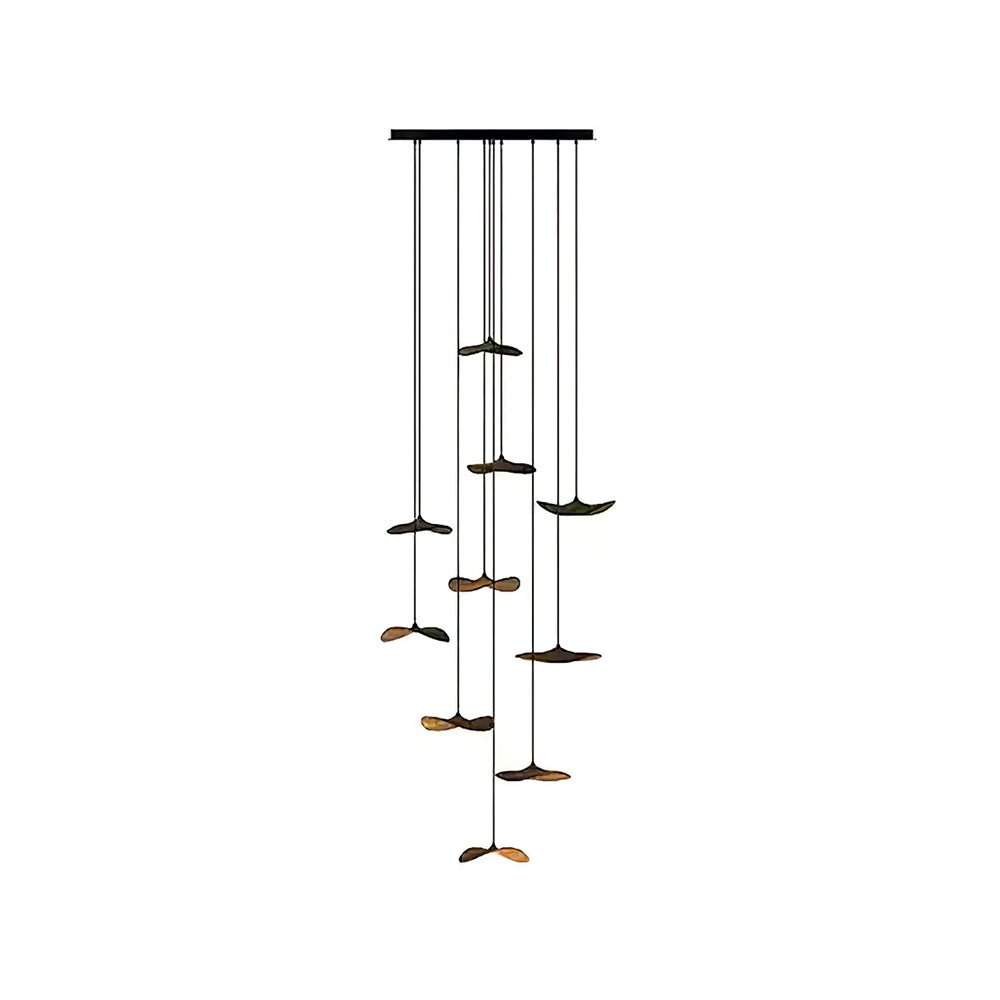 Saluna Lustre Bois Feuille Vide Minimaliste