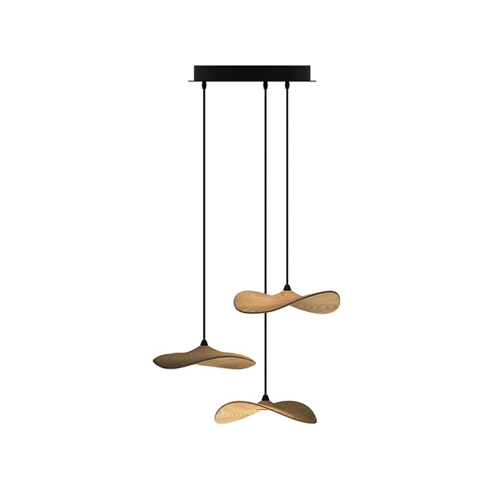 Saluna Lustre Bois Feuille Vide Minimaliste