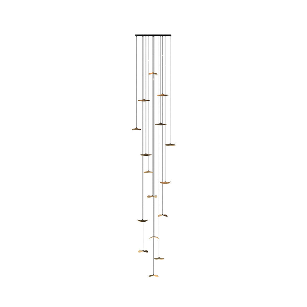 Saluna Lustre Bois Feuille Vide Minimaliste