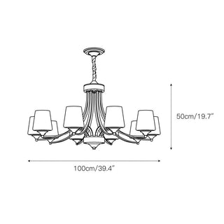 Ulrinara Lustre Laiton Verre Luxe Postmoderne Salon