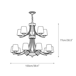 Ulrinara Lustre Laiton Verre Luxe Postmoderne Salon