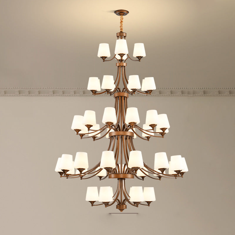 Ulrinara Lustre Laiton Verre Luxe Postmoderne Salon